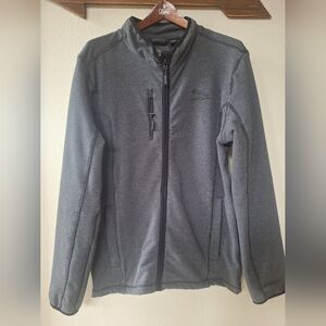 Automaker Jaguar Logo Full Zip Jacket Charcoal Gray Mens Medium